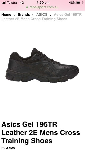 asics gel 195tr leather 2e men's cross training shoes
